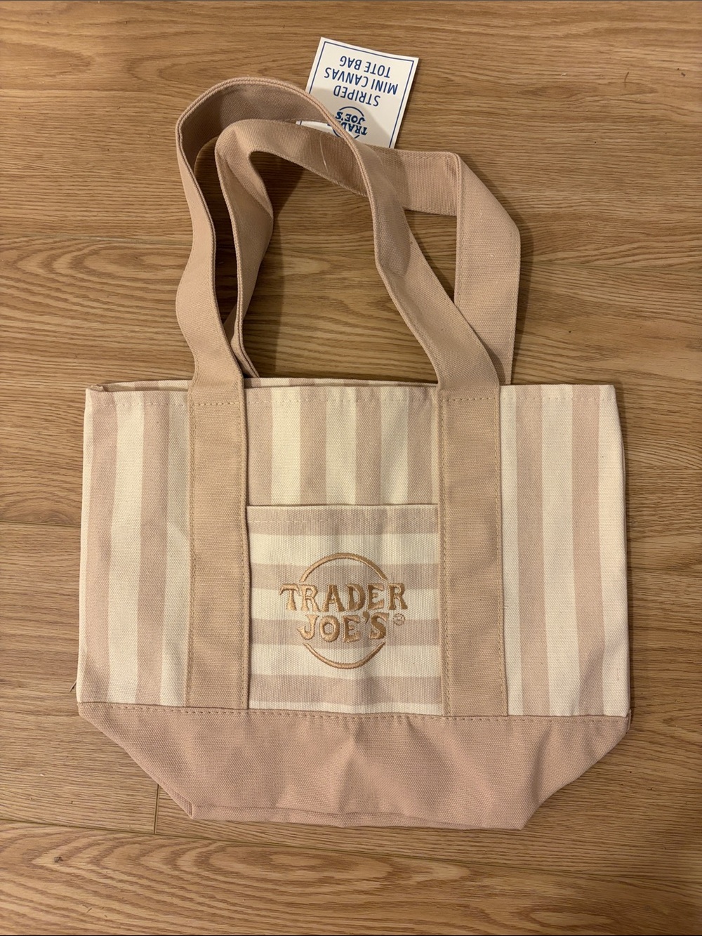 Trader Joe’s Striped Mini Tote- beige